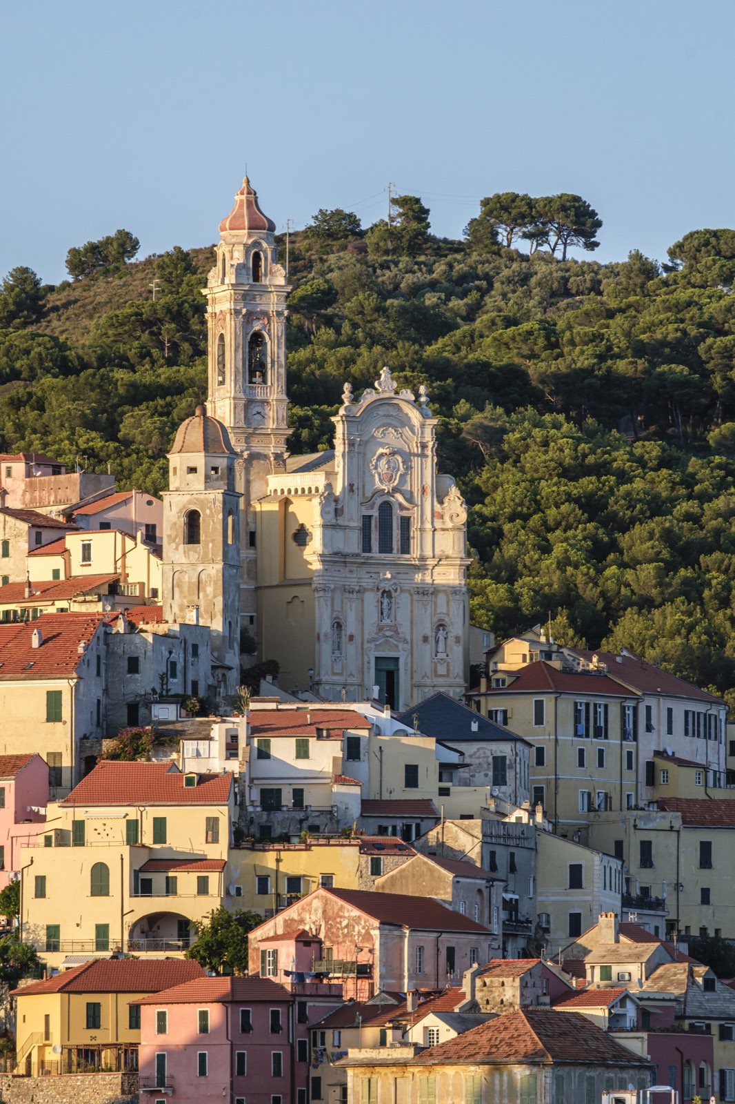 Chiesa dei Corallini and the historic village of Cervo, western Liguria